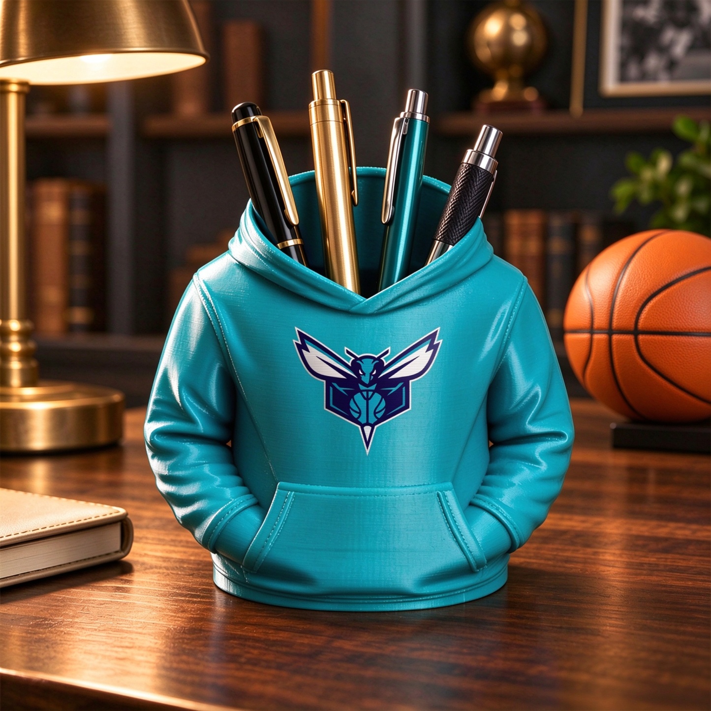 Basketball Hoodie Desk Organizer, Pen Pencil and Utensil Holder Fan Gift - makephotopuzzleuk