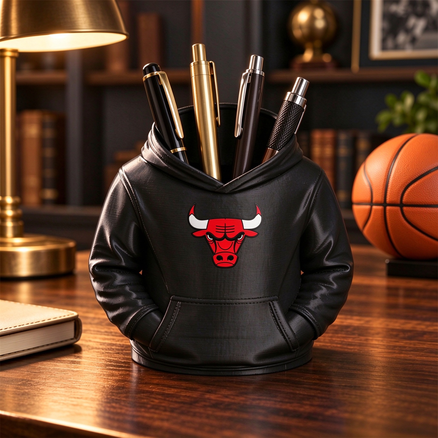 Basketball Hoodie Desk Organizer, Pen Pencil and Utensil Holder Fan Gift - makephotopuzzleuk