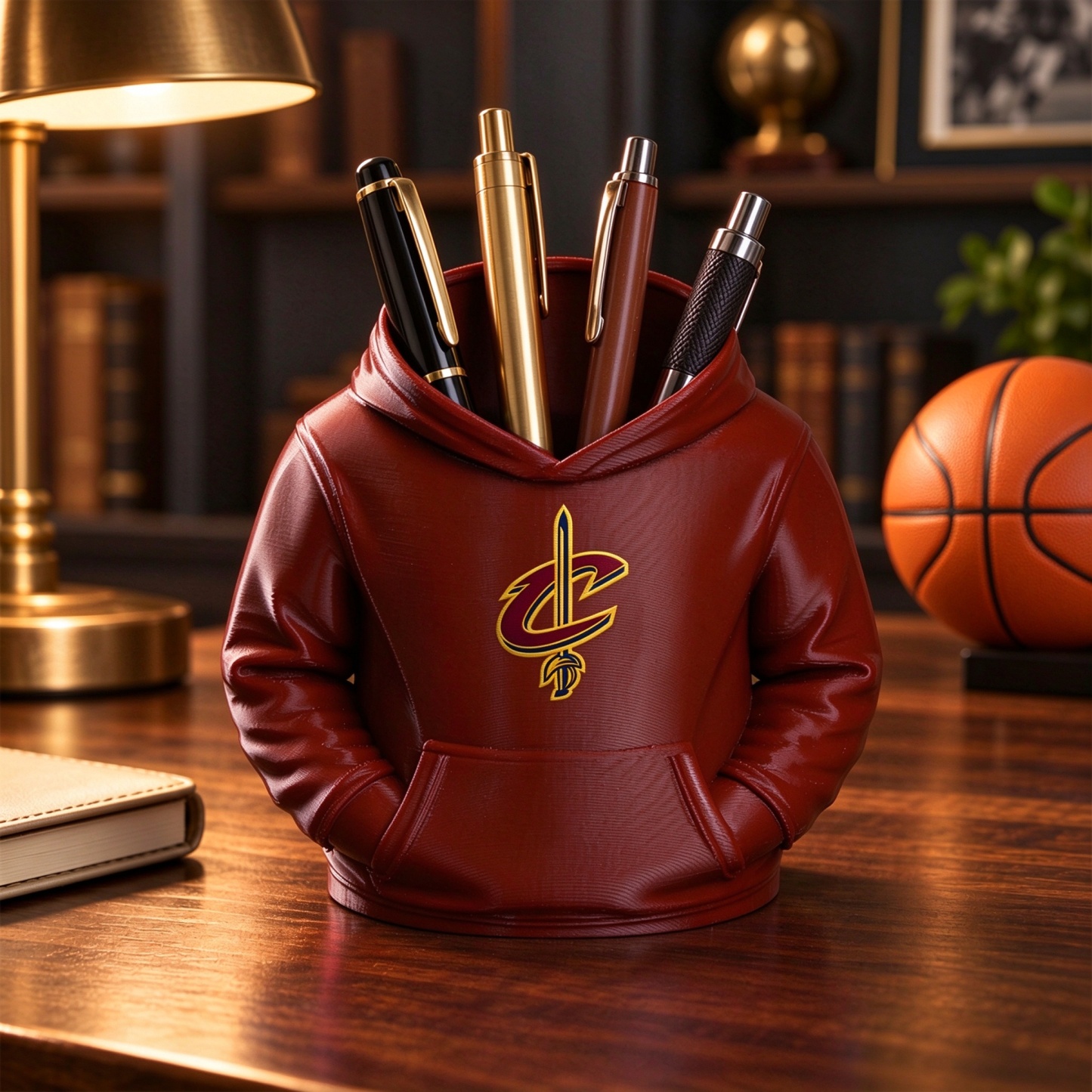 Basketball Hoodie Desk Organizer, Pen Pencil and Utensil Holder Fan Gift - makephotopuzzleuk