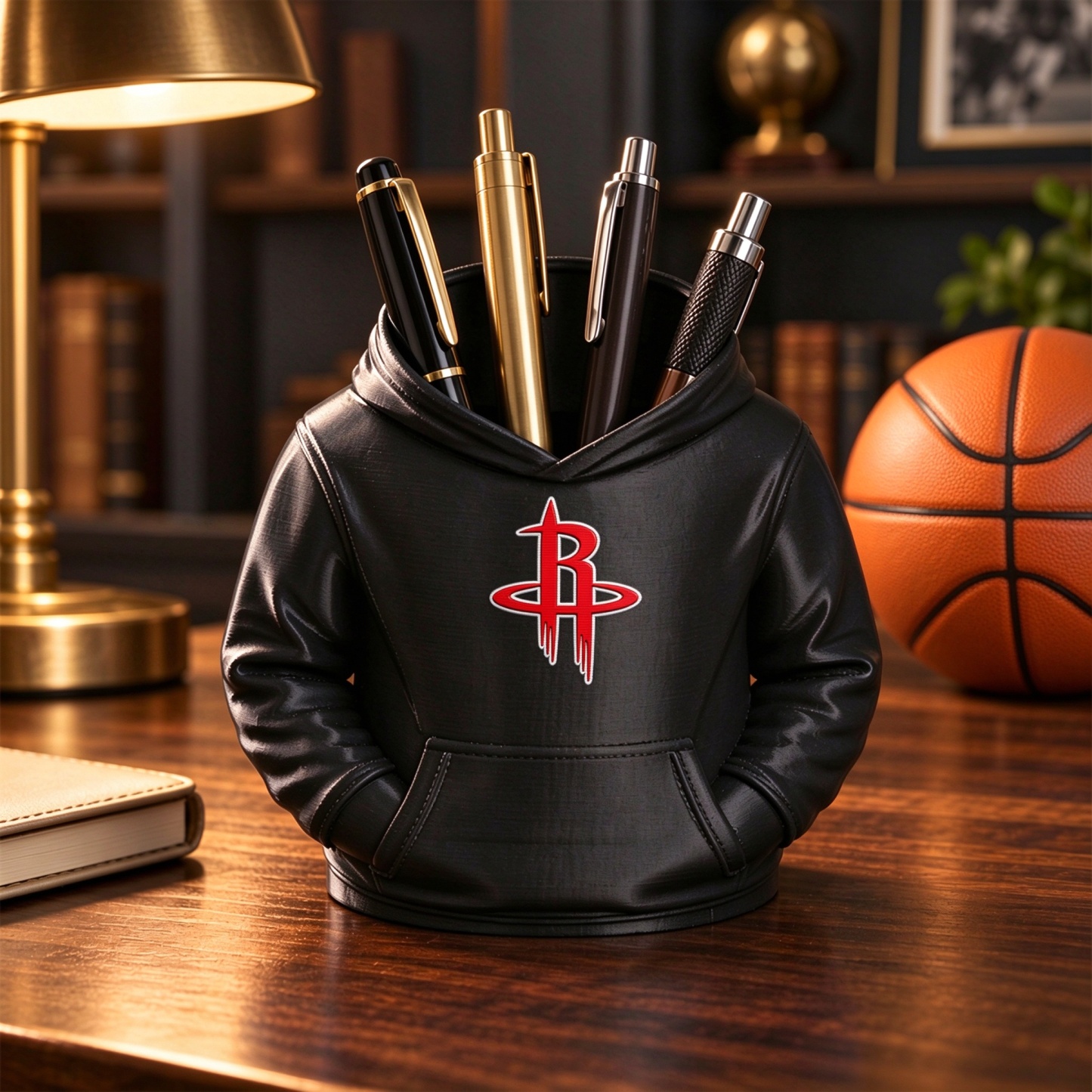 Basketball Hoodie Desk Organizer, Pen Pencil and Utensil Holder Fan Gift - makephotopuzzleuk