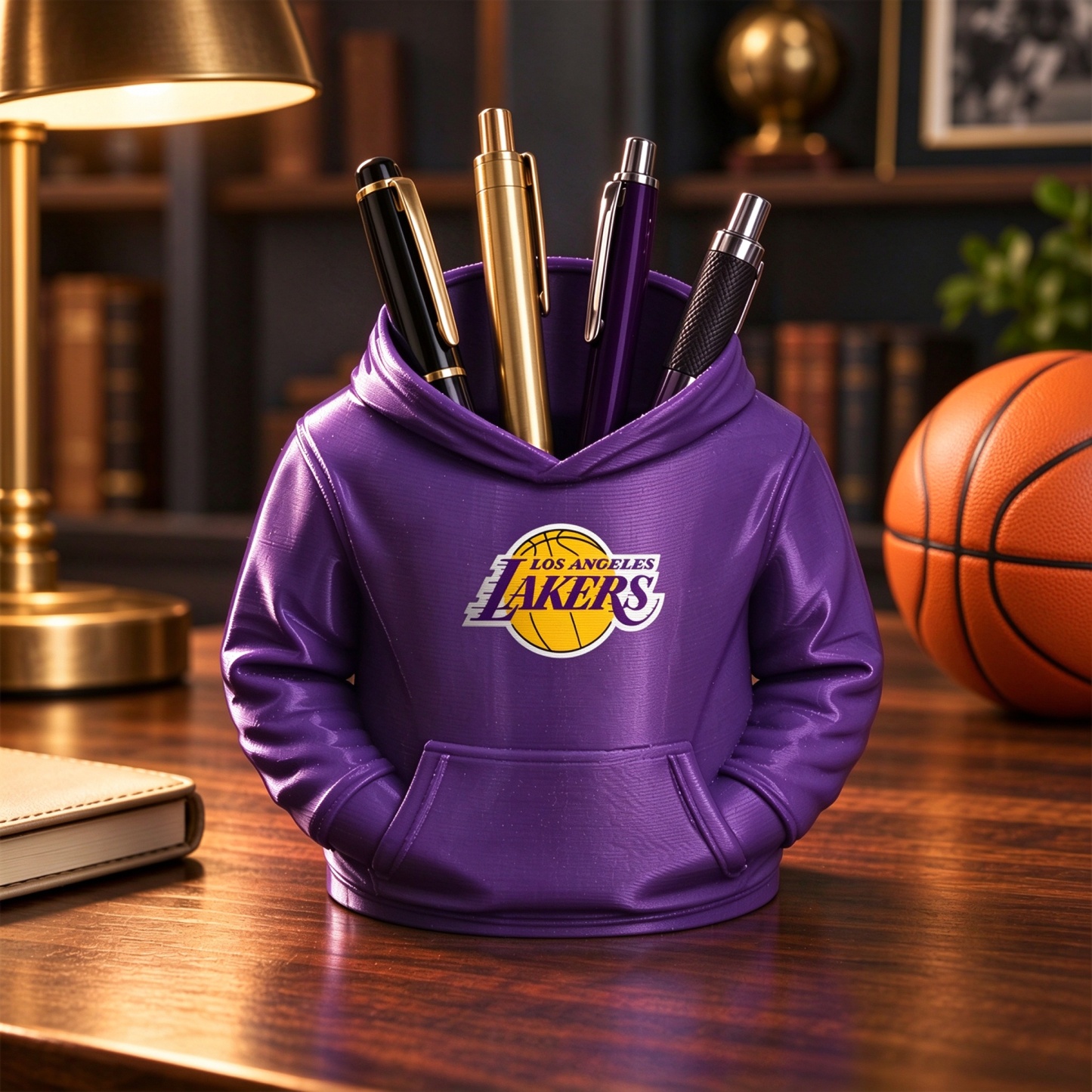 Basketball Hoodie Desk Organizer, Pen Pencil and Utensil Holder Fan Gift - makephotopuzzleuk