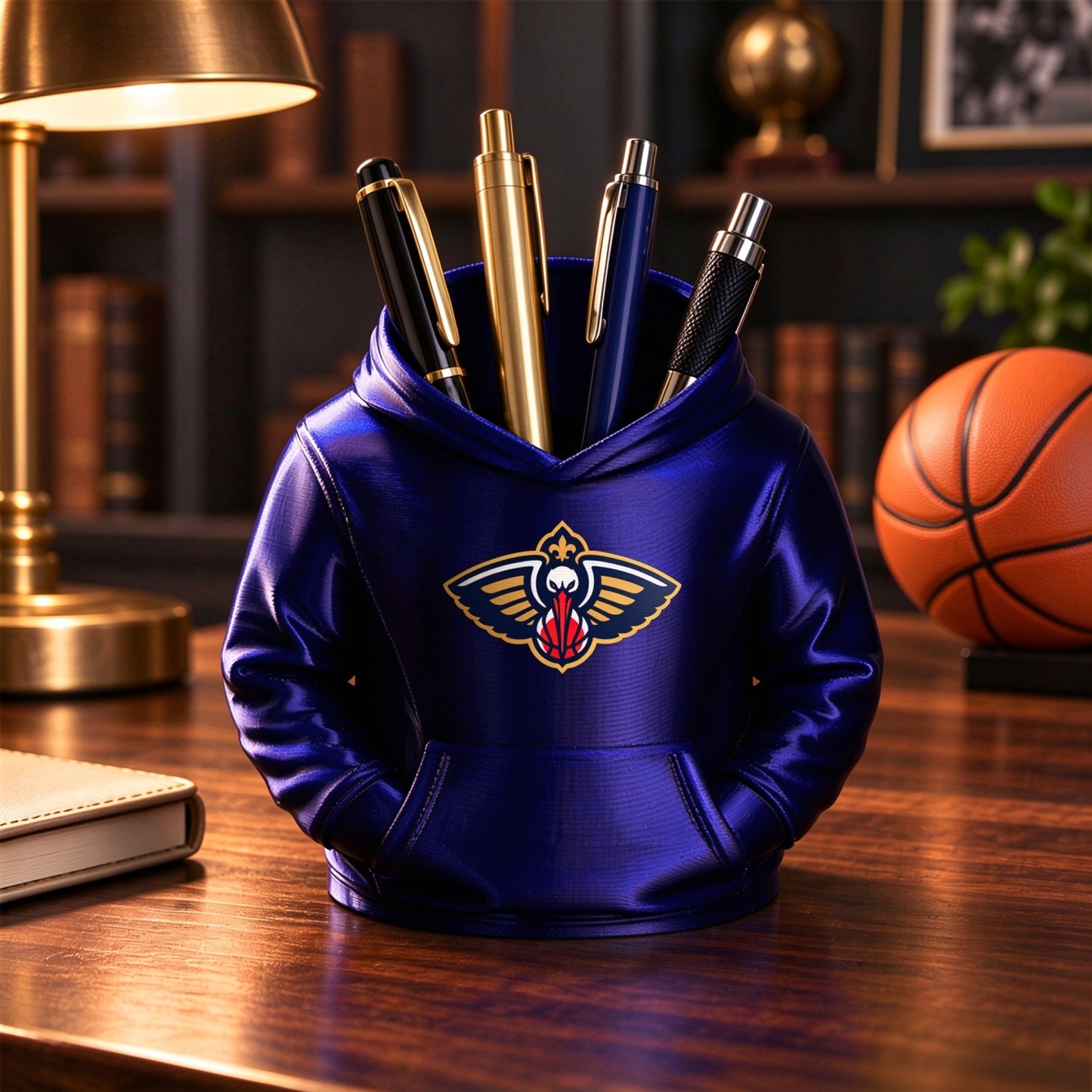 Basketball Hoodie Desk Organizer, Pen Pencil and Utensil Holder Fan Gift - makephotopuzzleuk