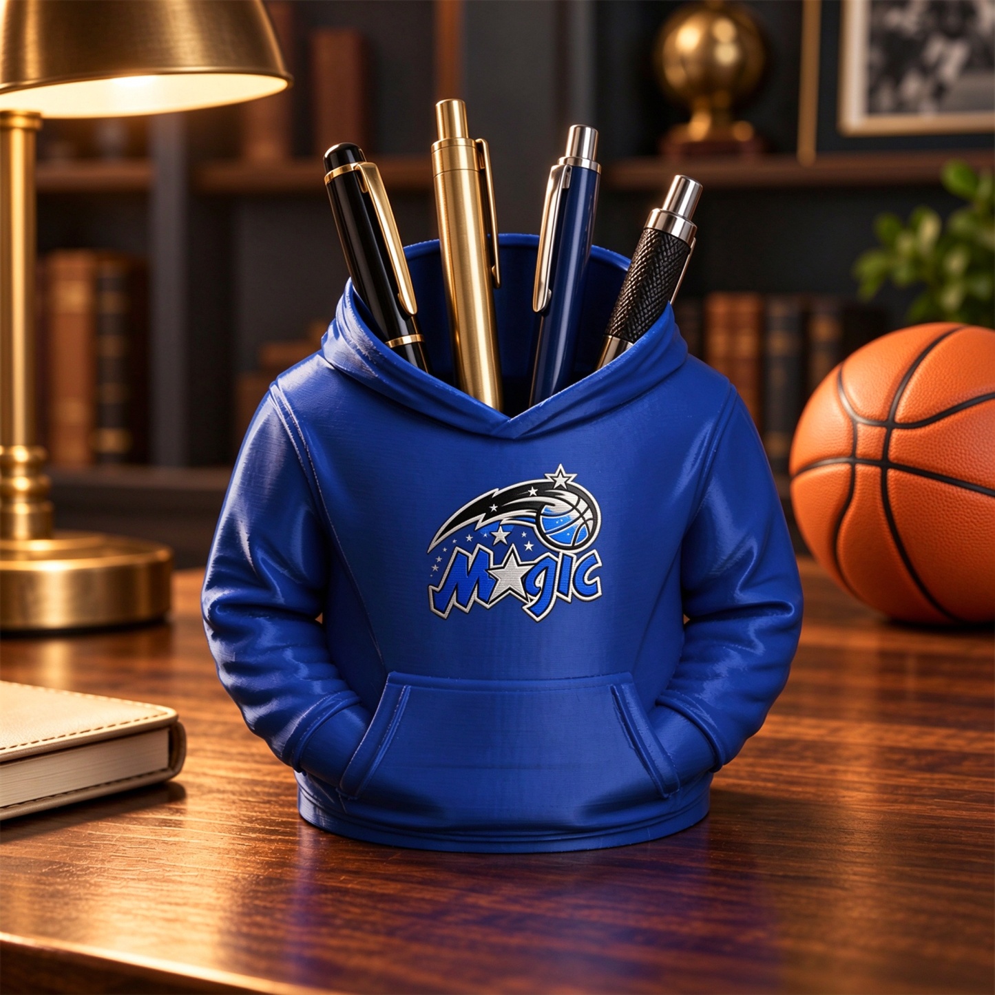 Basketball Hoodie Desk Organizer, Pen Pencil and Utensil Holder Fan Gift - makephotopuzzleuk