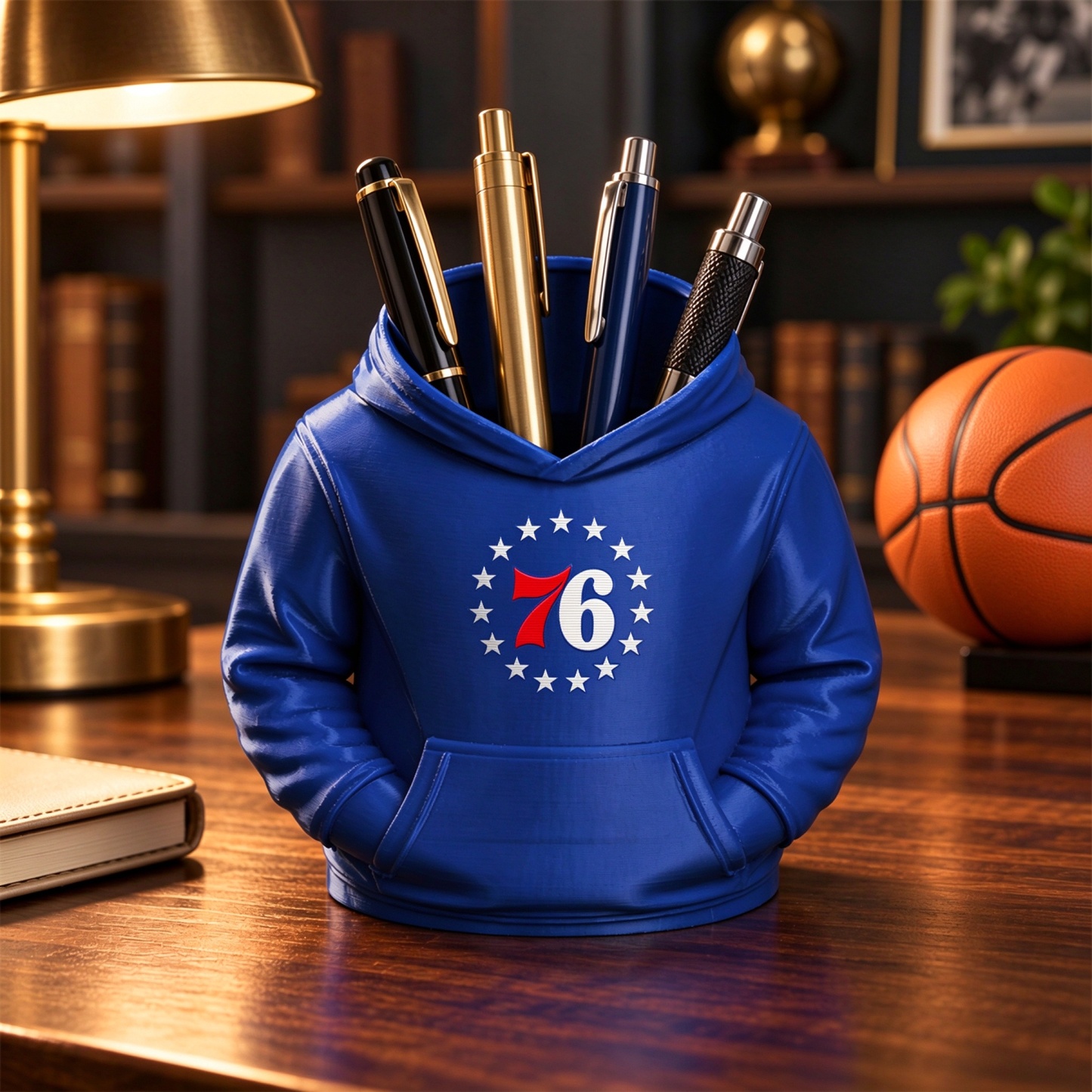 Basketball Hoodie Desk Organizer, Pen Pencil and Utensil Holder Fan Gift - makephotopuzzleuk