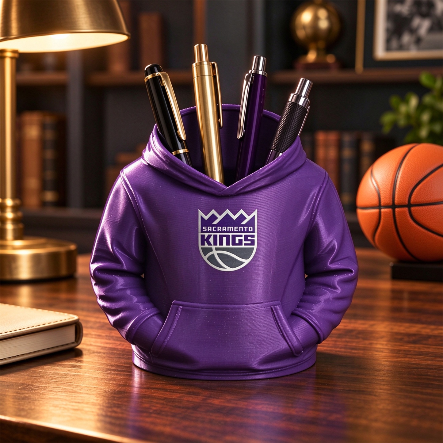 Basketball Hoodie Desk Organizer, Pen Pencil and Utensil Holder Fan Gift - makephotopuzzleuk