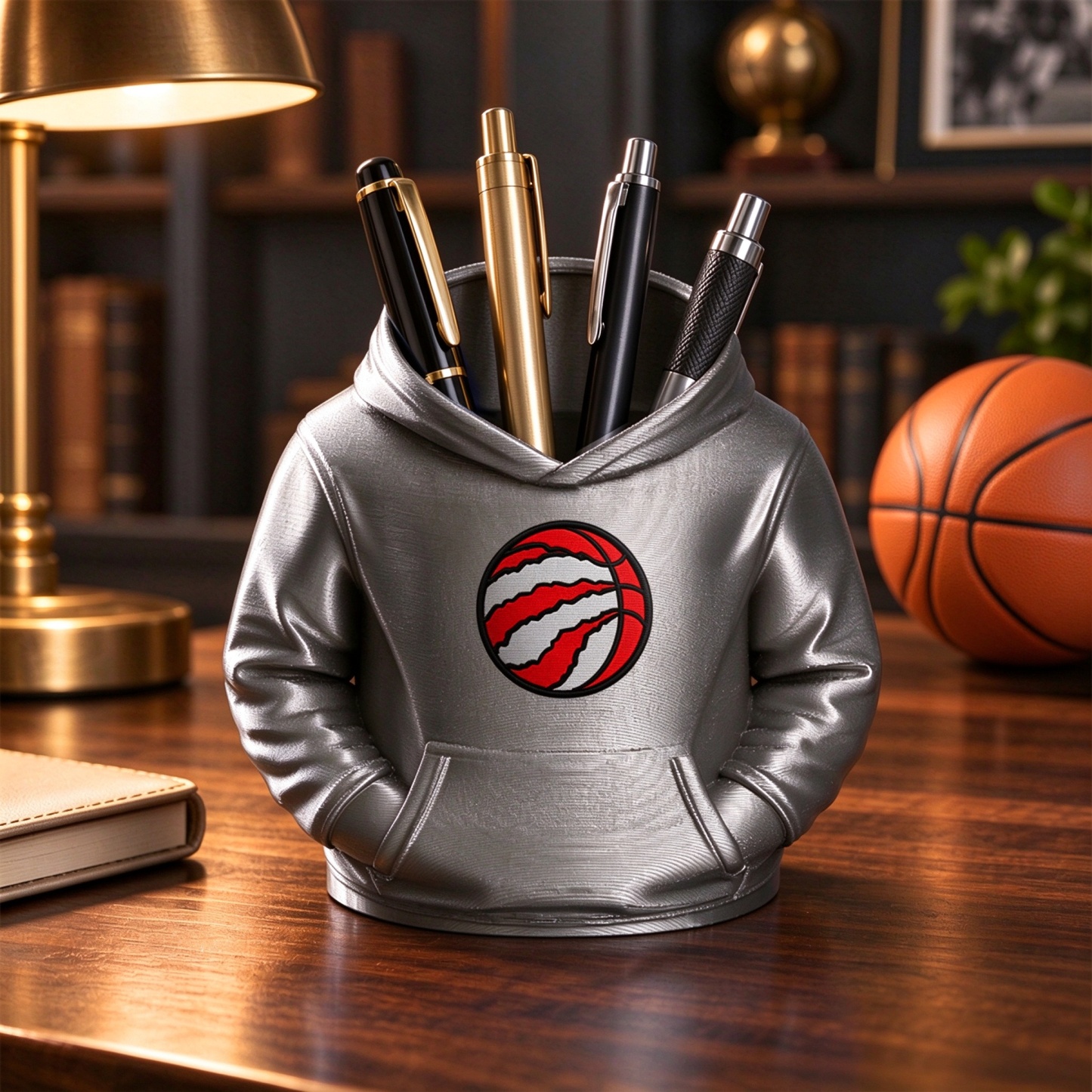 Basketball Hoodie Desk Organizer, Pen Pencil and Utensil Holder Fan Gift - makephotopuzzleuk