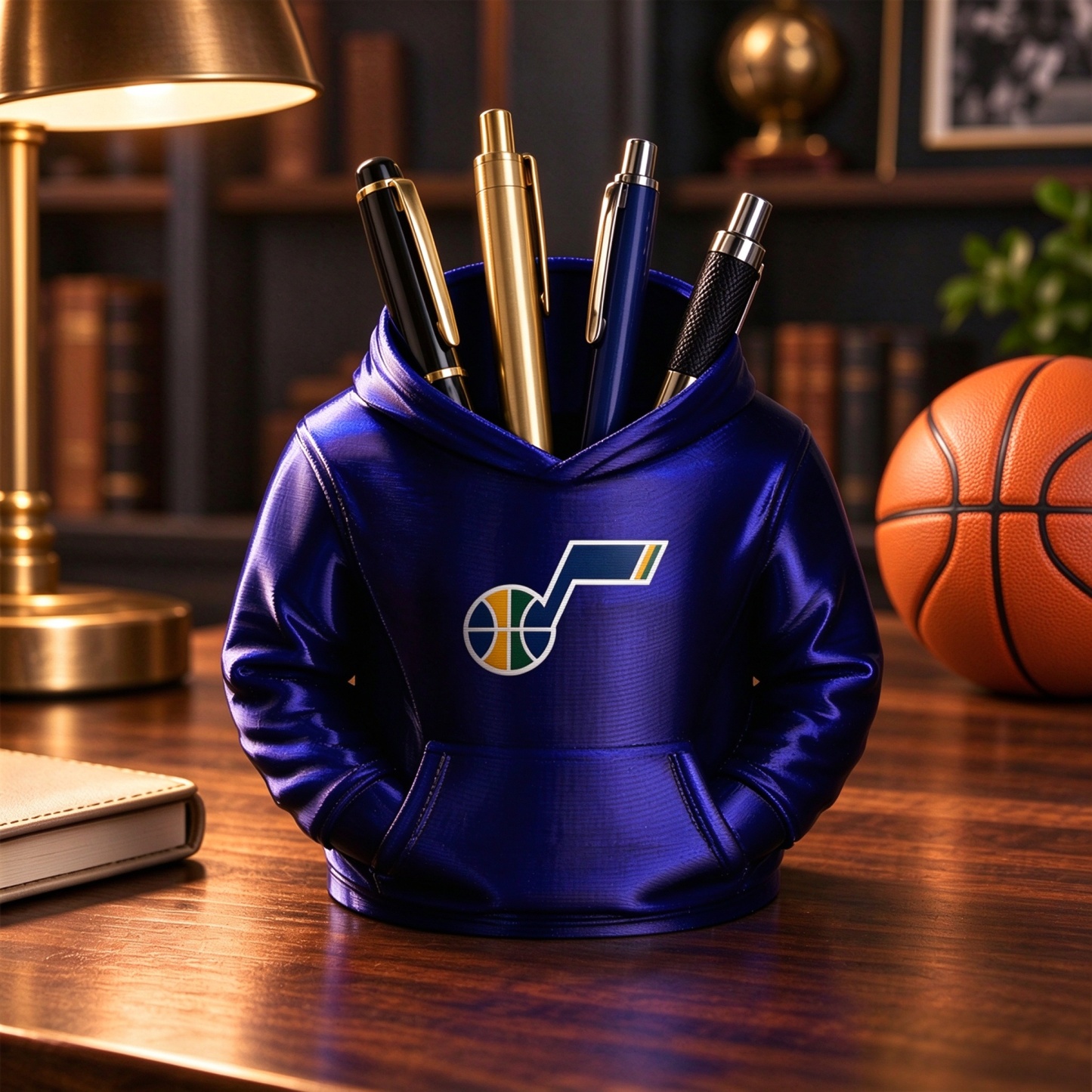 Basketball Hoodie Desk Organizer, Pen Pencil and Utensil Holder Fan Gift - makephotopuzzleuk