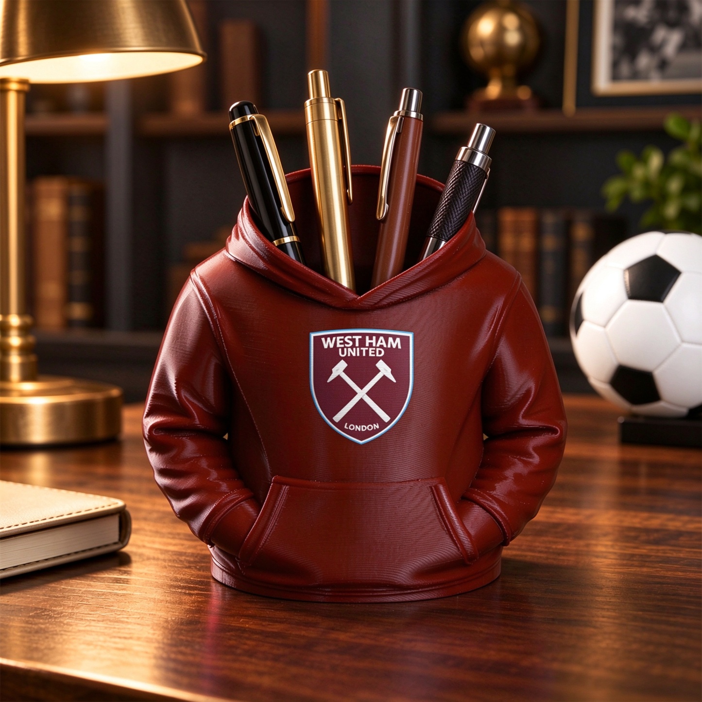 UK Football Hoodie Pen Holder 3D Printed Desk Organizer Soccer Fan Gift - makephotopuzzleuk