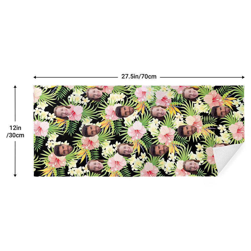 Custom Face Hawaii Style Beach Towel Personalised Photo Beach Towel Funny Gift