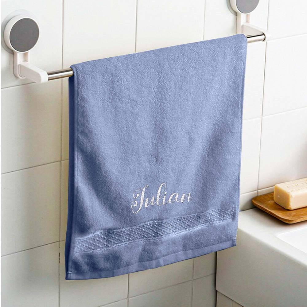 Custom Embroidered Towel Personalised Name Towel Gift for Lover - makephotopuzzleuk