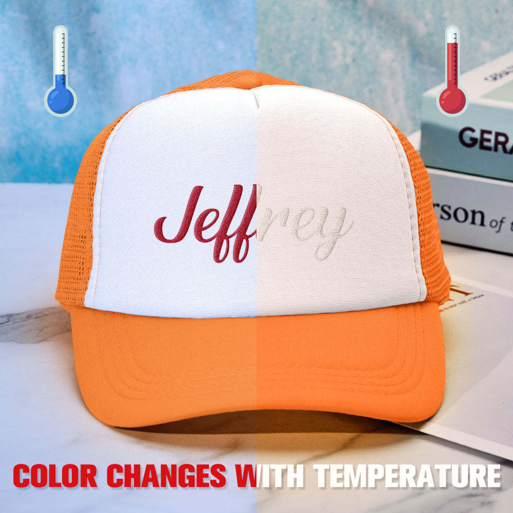 Custom Puff Print Trucker Hat Personalized Temperature-sensitive Foam Trucker Caps - makephotopuzzleuk