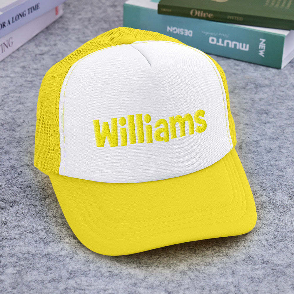 Custom Puff Print Trucker Hat Personalized Name Foam Trucker Caps for Adult - makephotopuzzleuk