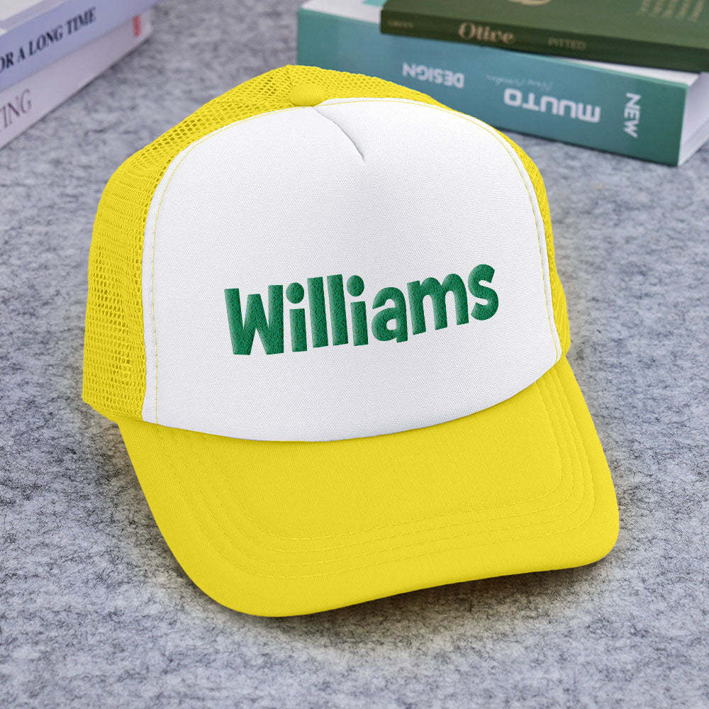 Custom Puff Print Trucker Hat Personalized Name Foam Trucker Caps for Adult - makephotopuzzleuk