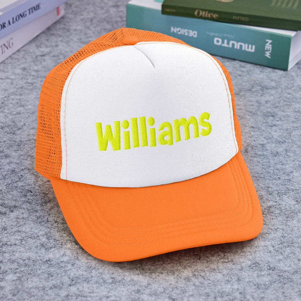 Custom Puff Print Trucker Hat Personalized Name Foam Trucker Caps for Adult - makephotopuzzleuk