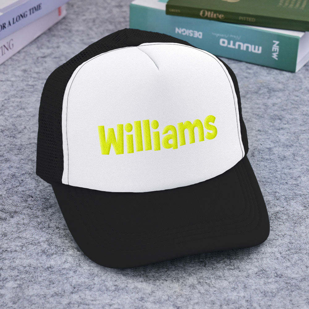 Custom Puff Print Trucker Hat Personalized Name Foam Trucker Caps for Adult - makephotopuzzleuk