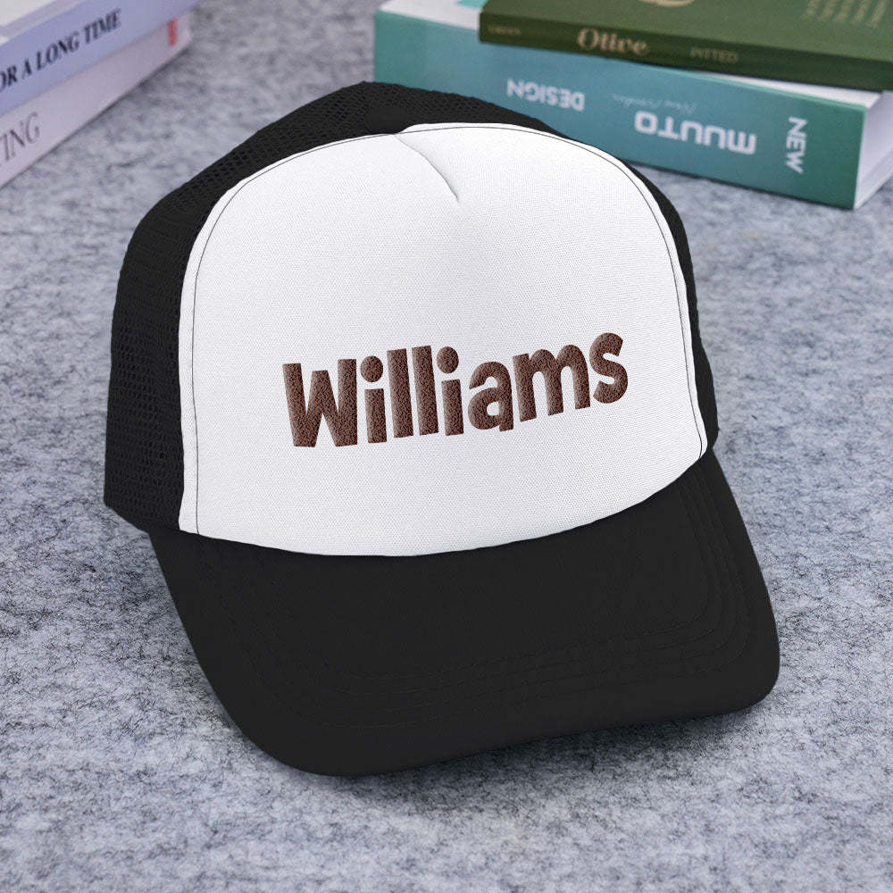 Custom Puff Print Trucker Hat Personalized Name Foam Trucker Caps for Adult - makephotopuzzleuk