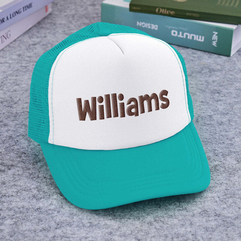 Custom Puff Print Trucker Hat Personalized Name Foam Trucker Caps for Adult - makephotopuzzleuk