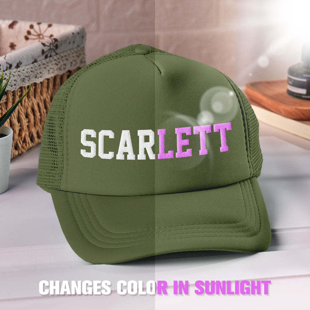 Custom Puff Print Trucker Hat Personalized Name Light-changing Foam Trucker Caps - makephotopuzzleuk