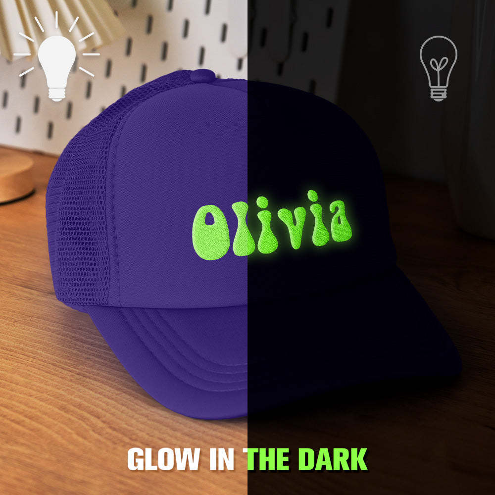 Custom Puff Print Trucker Hat Personalized Glow-in-the-dark Foam Trucker Caps for Adult - makephotopuzzleuk