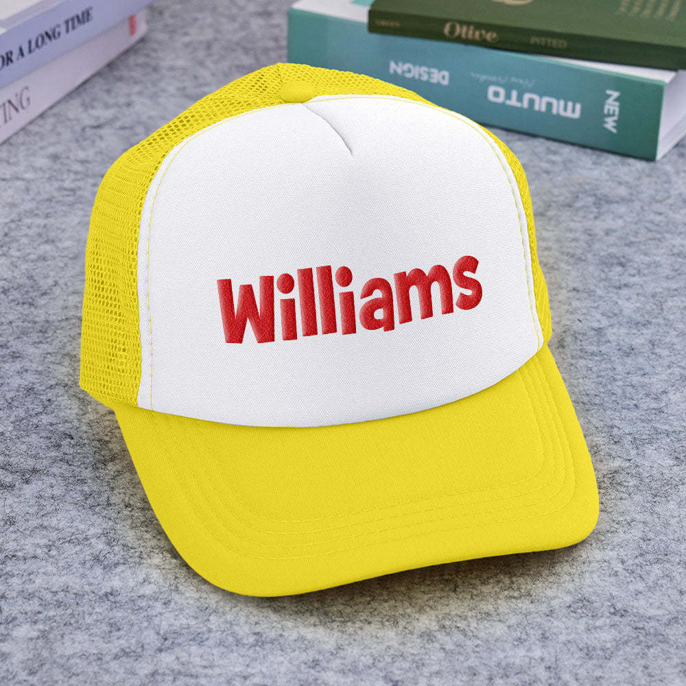 Custom Puff Print Trucker Hat Personalized Name Foam Trucker Caps for Adult - makephotopuzzleuk