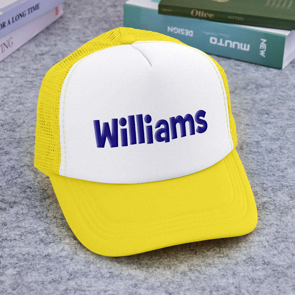 Custom Puff Print Trucker Hat Personalized Name Foam Trucker Caps for Adult - makephotopuzzleuk