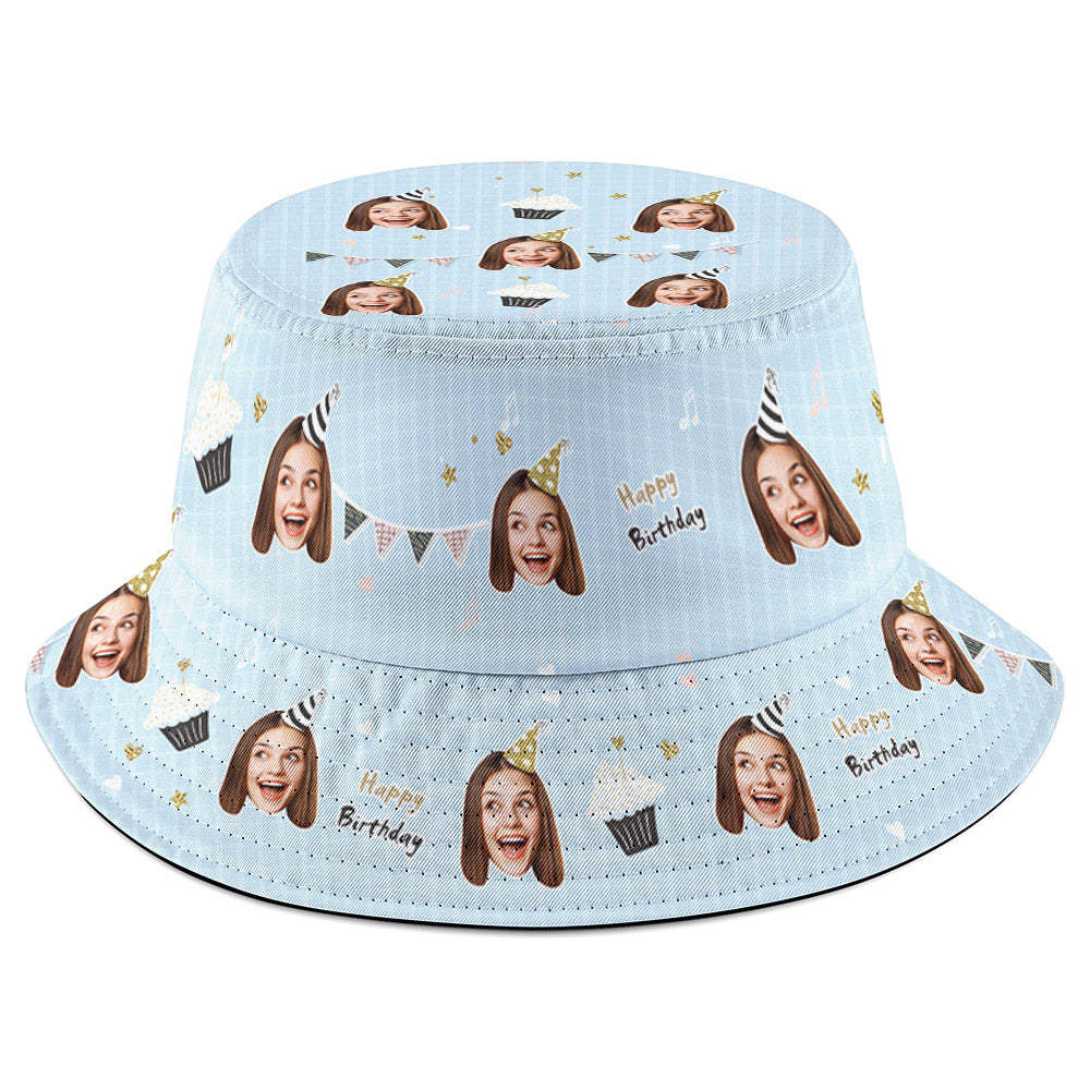 Personalized Unisex Face Fisherman Hat Summer Bucket Hat Birthday Gift for Family Friends - makephotopuzzleuk