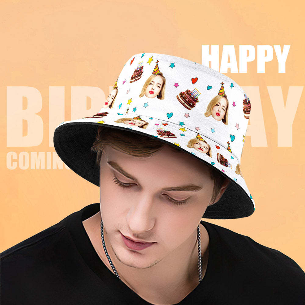 Custom Unisex Bucket Hat Fisherman Hat Summer Funny Hat for Family Friends Birthday Gift - makephotopuzzleuk