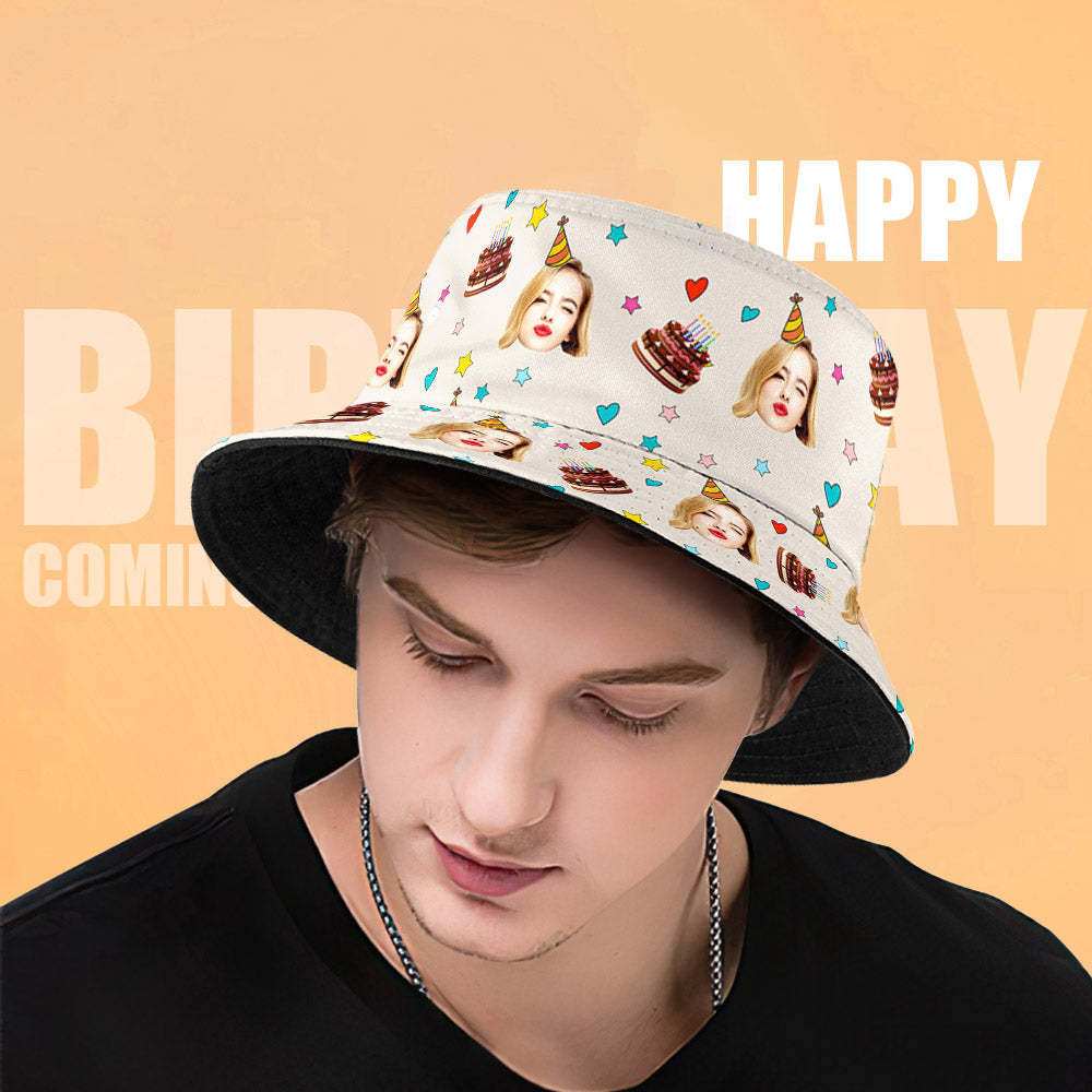 Custom Unisex Bucket Hat Fisherman Hat Summer Funny Hat for Family Friends Birthday Gift - makephotopuzzleuk