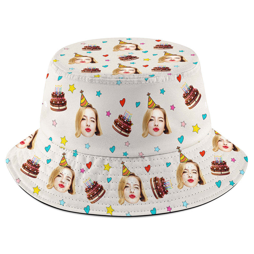 Custom Unisex Bucket Hat Fisherman Hat Summer Funny Hat for Family Friends Birthday Gift - makephotopuzzleuk