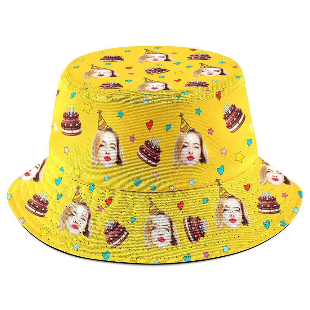 Custom Unisex Bucket Hat Fisherman Hat Summer Funny Hat for Family Friends Birthday Gift - makephotopuzzleuk