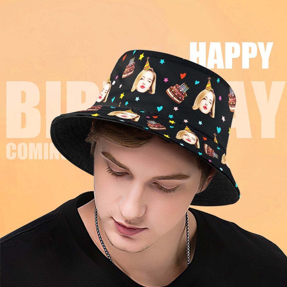 Custom Unisex Bucket Hat Fisherman Hat Summer Funny Hat for Family Friends Birthday Gift - makephotopuzzleuk