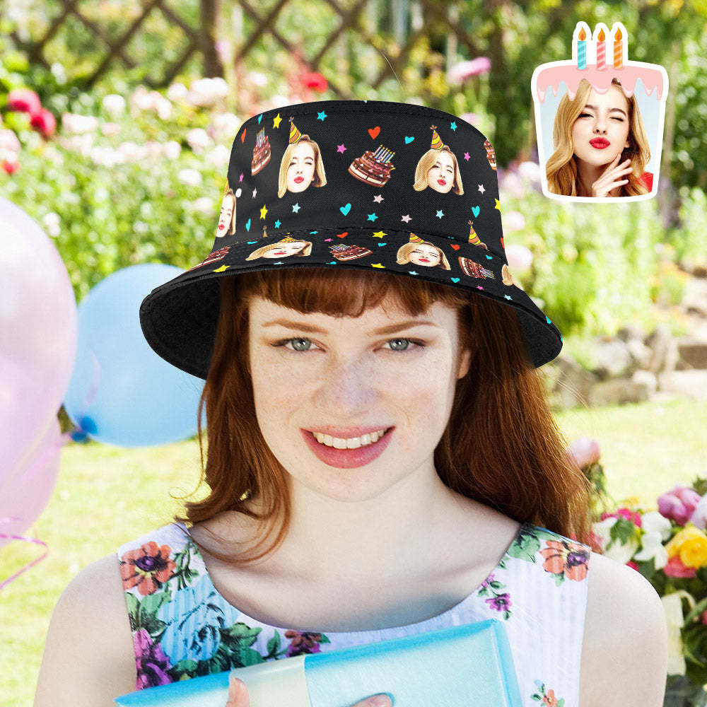 Custom Unisex Bucket Hat Fisherman Hat Summer Funny Hat for Family Friends Birthday Gift - makephotopuzzleuk