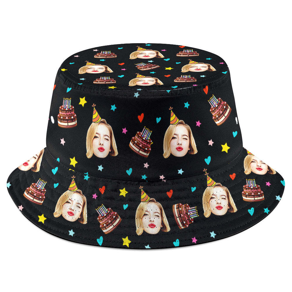 Custom Unisex Bucket Hat Fisherman Hat Summer Funny Hat for Family Friends Birthday Gift - makephotopuzzleuk
