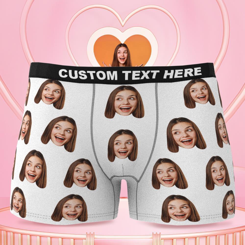 Custom Colorful Face Boxer Shorts for Men's 3D Online Preview Valentine's Day gifts for him