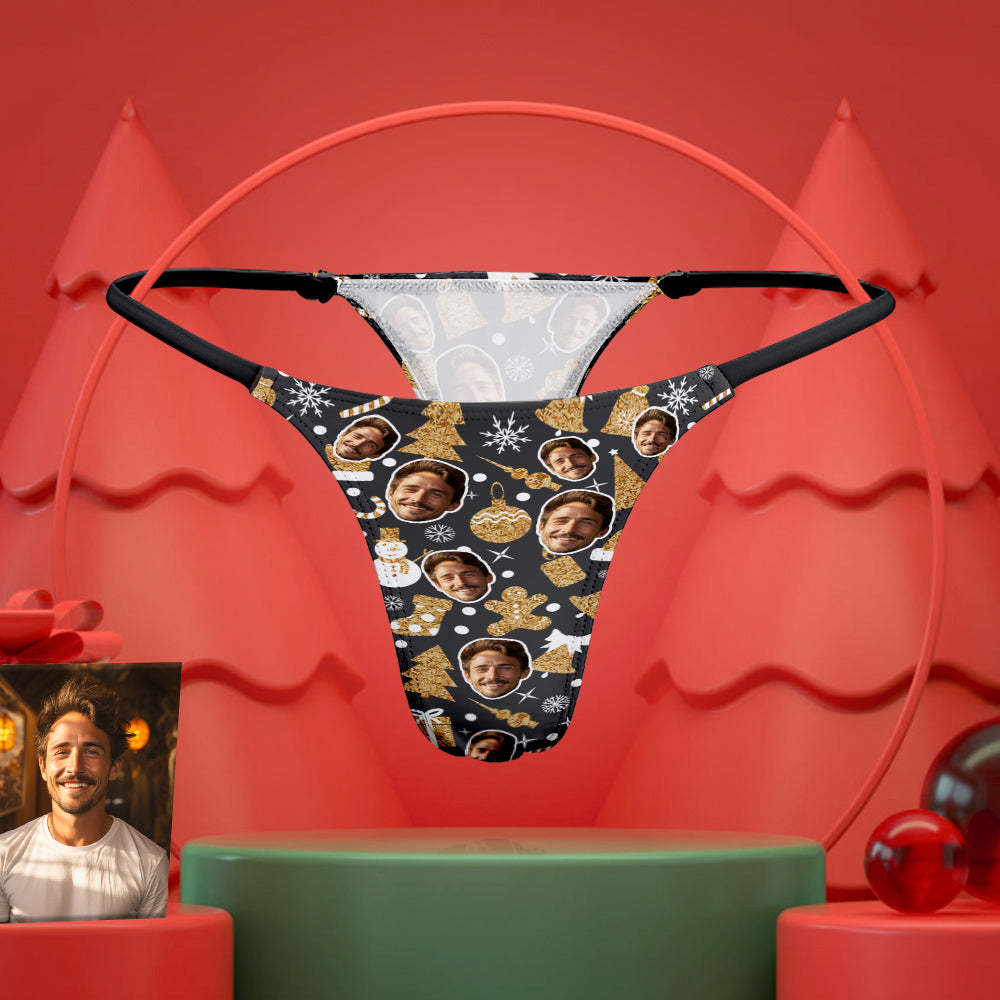 Custom Face Women's Tanga Thong Christmas Gift for Her