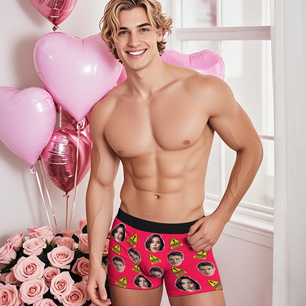 Custom Choking Hazard Boxers Face Boxers Popular Boxer Shorts Men's Underwear Valentine's Day Gifts - makephotopuzzleuk