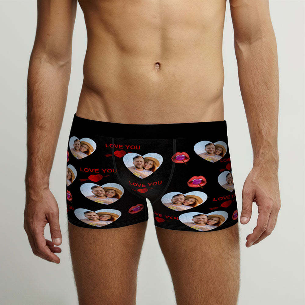 Custom Face Men's Boxers Briefs Personalised Men's Funny Shorts With Photos Lollipop