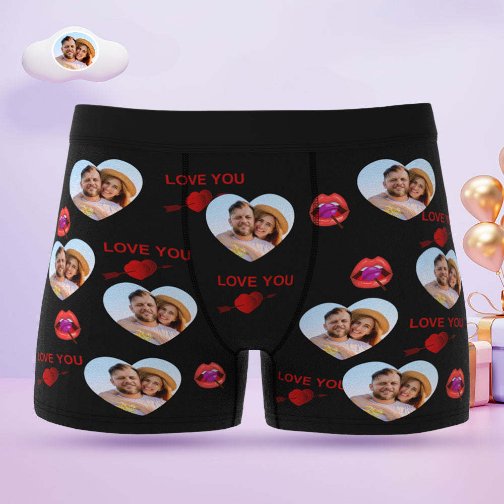 Custom Face Men's Boxers Briefs Personalised Men's Funny Shorts With Photos Lollipop