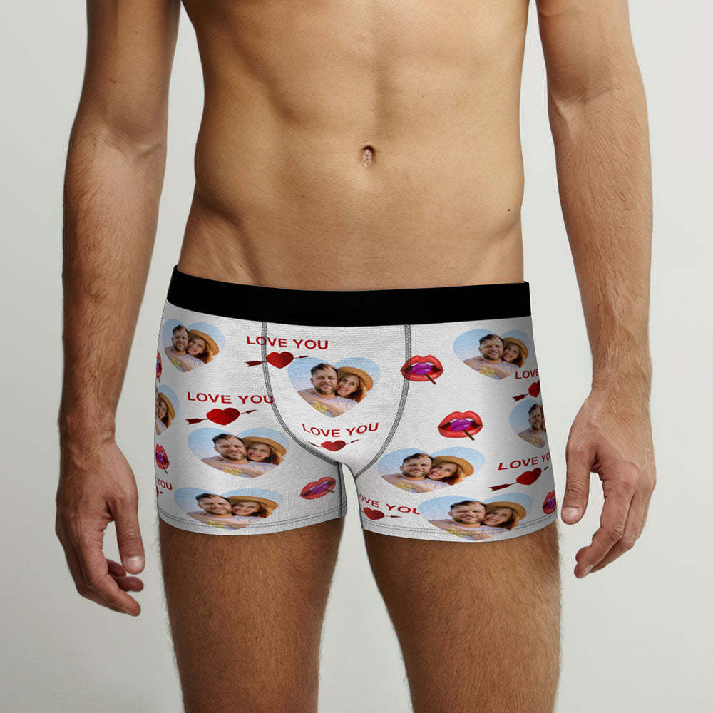 Custom Face Men's Boxers Briefs Personalised Men's Funny Shorts With Photos Lollipop