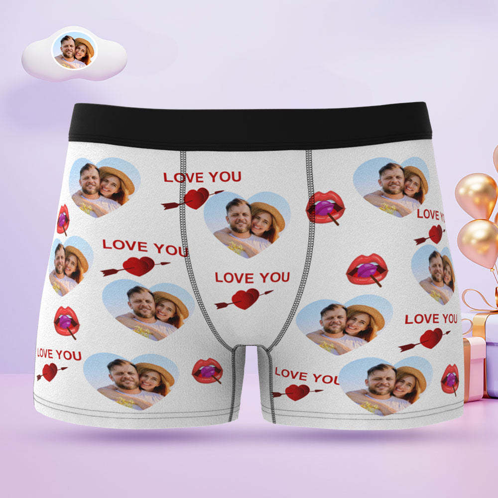 Custom Face Men's Boxers Briefs Personalised Men's Funny Shorts With Photos Lollipop