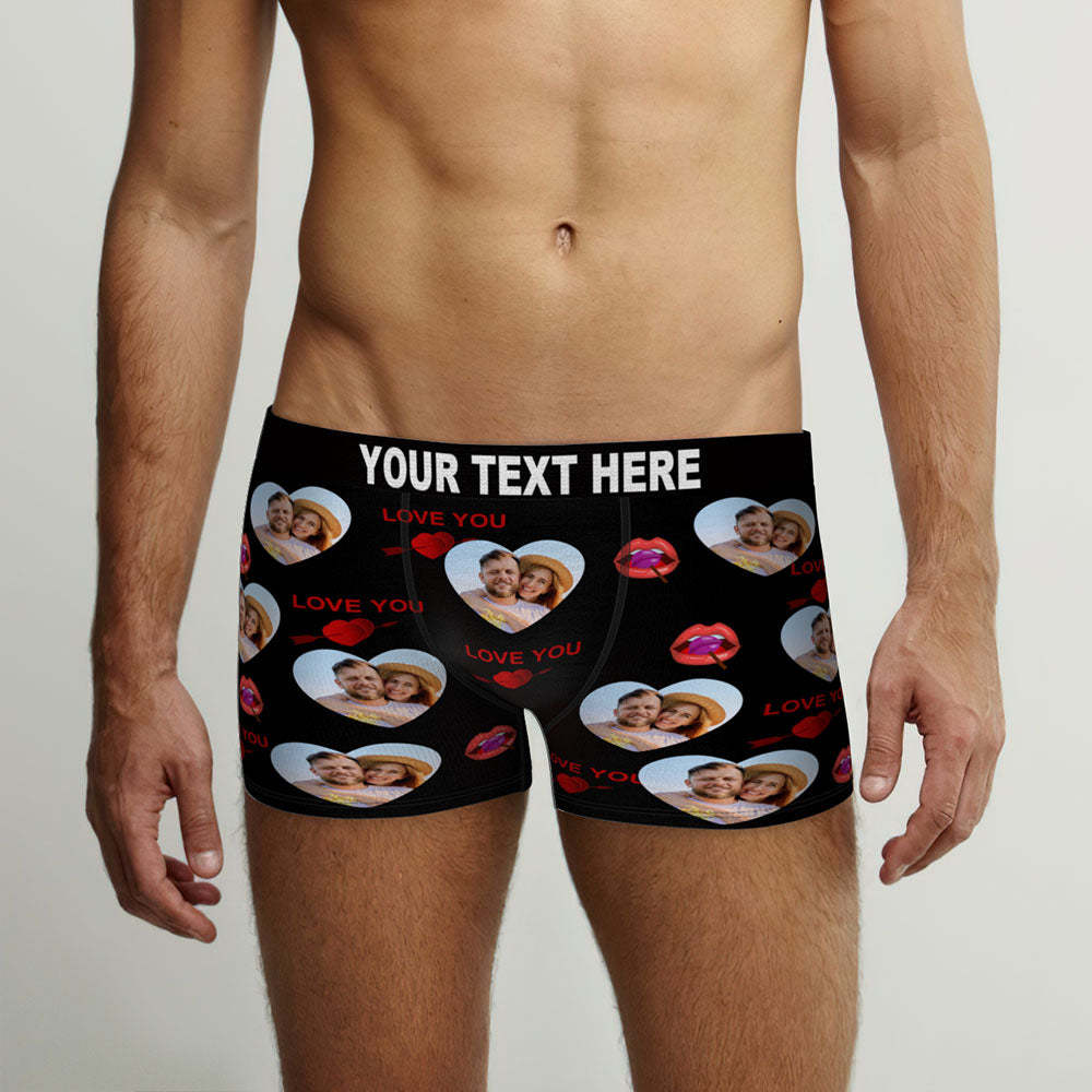 Custom Face Men's Boxers Briefs Personalised Men's Funny Shorts With Photos Lollipop