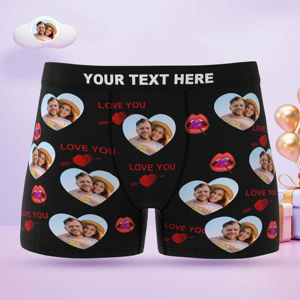 Custom Face Men's Boxers Briefs Personalised Men's Funny Shorts With Photos Lollipop