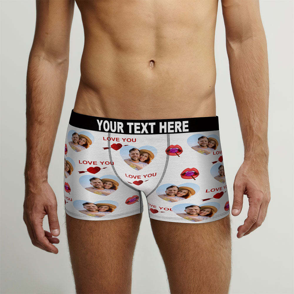 Custom Face Men's Boxers Briefs Personalised Men's Funny Shorts With Photos Lollipop