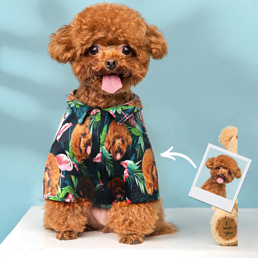 Custom Hawaiian Dog Shirt Personalized Flamingo Pet Beach Shirt Clothes Gift for Pets - makephotopuzzleuk