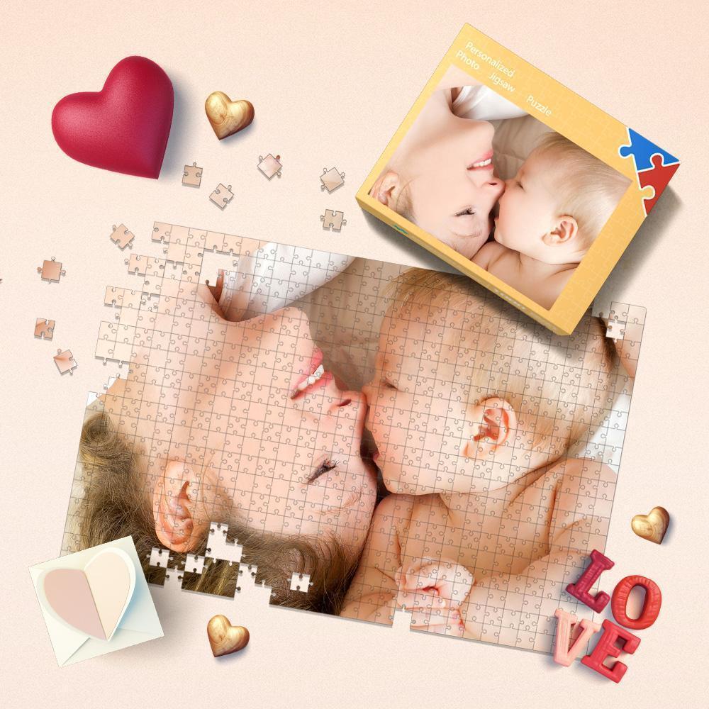 Custom Collage Puzzle Name&Photo on Jigsaw Puzzle Love Forever For Kid