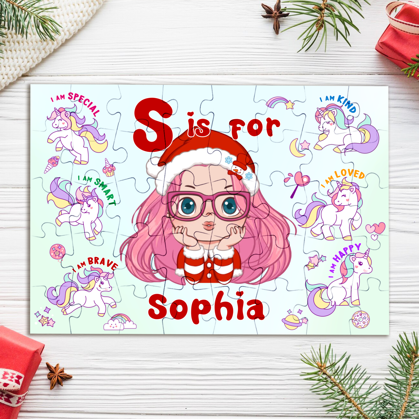 Custom Animal Jigsaw Puzzle Personalized Gift for Kids Featuring Favorite Animals and a Special Message, Perfect for Birthdays or Holidays