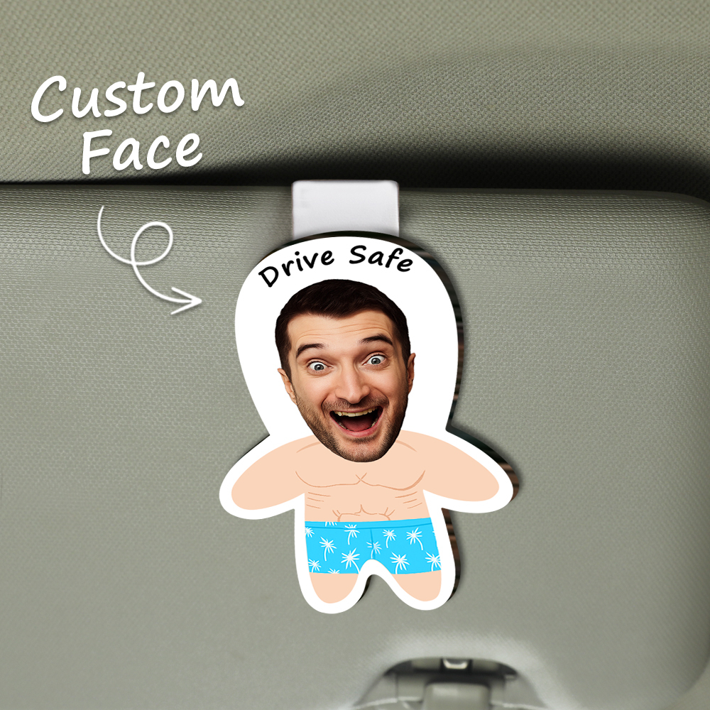 Funny Photo Car Visor Clip Couple Gifts Valentines Day Gifts for Him Personalized Car Visor Clip-Drive Safe - makephotopuzzleuk