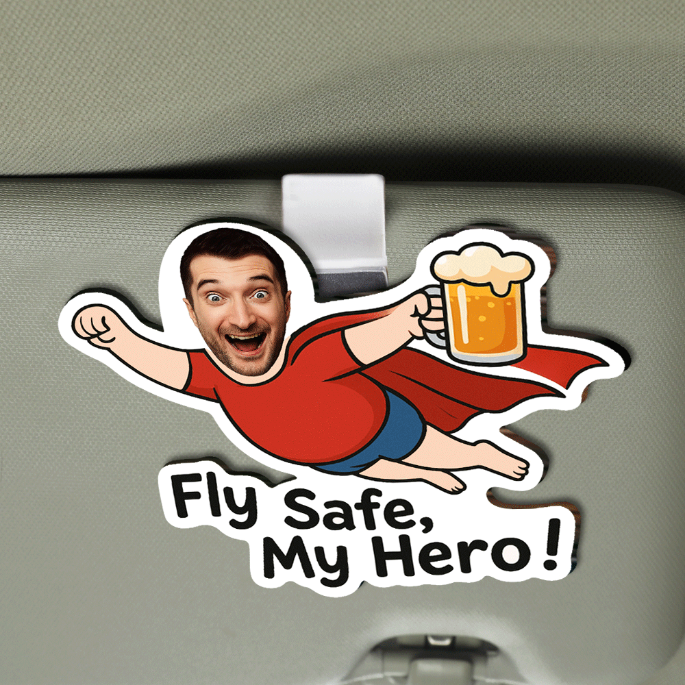 Funny Photo Car Visor Clip Couple Gifts Valentines Day Gifts for Him Personalized Car Visor Clip-Drive Safe - makephotopuzzleuk