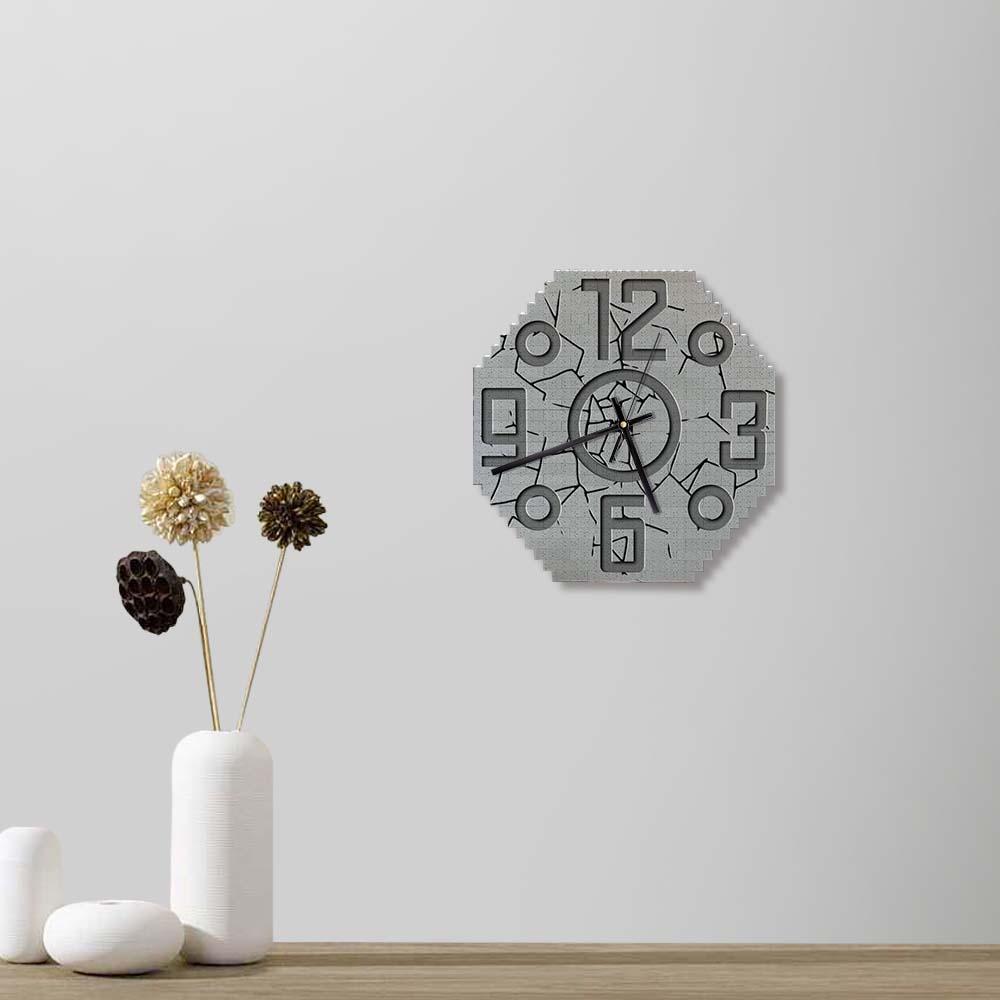 Artistic Building Block Wall Clock Fun Puzzle Decoration - makephotopuzzleuk