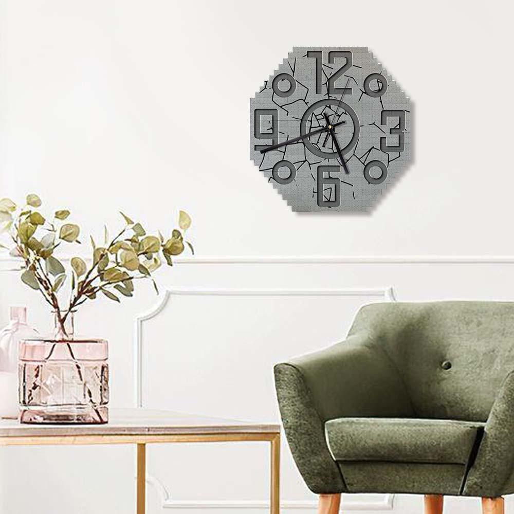 Artistic Building Block Wall Clock Fun Puzzle Decoration - makephotopuzzleuk